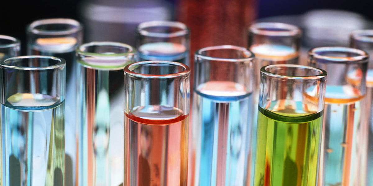 Test Tubes of Colored Liquid