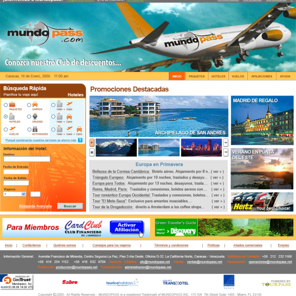 Homepage design