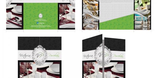 Another folder design proposal for another sector of the company, fine porcelain, glassware and silverware