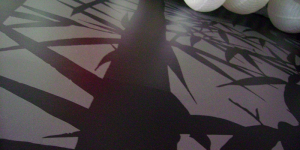 Vynil dye cuts wall decal bamboo forest composition