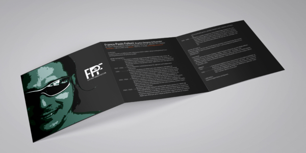 First CV design model 2005-2006, trifold brochure back (inside) sample