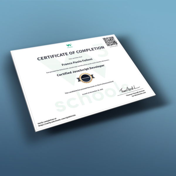 JavaScript Developer certification