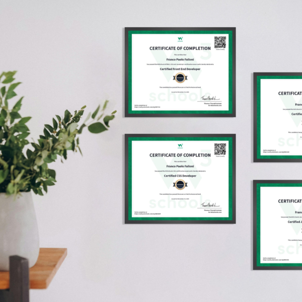 Wall certifications showcase